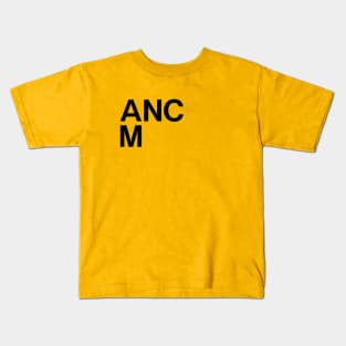 Anchorage Museum Black Stacked Letters Kids T-Shirt